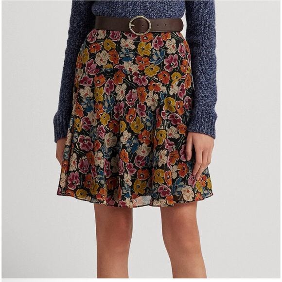 Lauren Ralph Lauren Dresses & Skirts - NWT Lauren Ralph Lauren Floral Crinkle Georgette skirt size 4P Romantic Feminine
